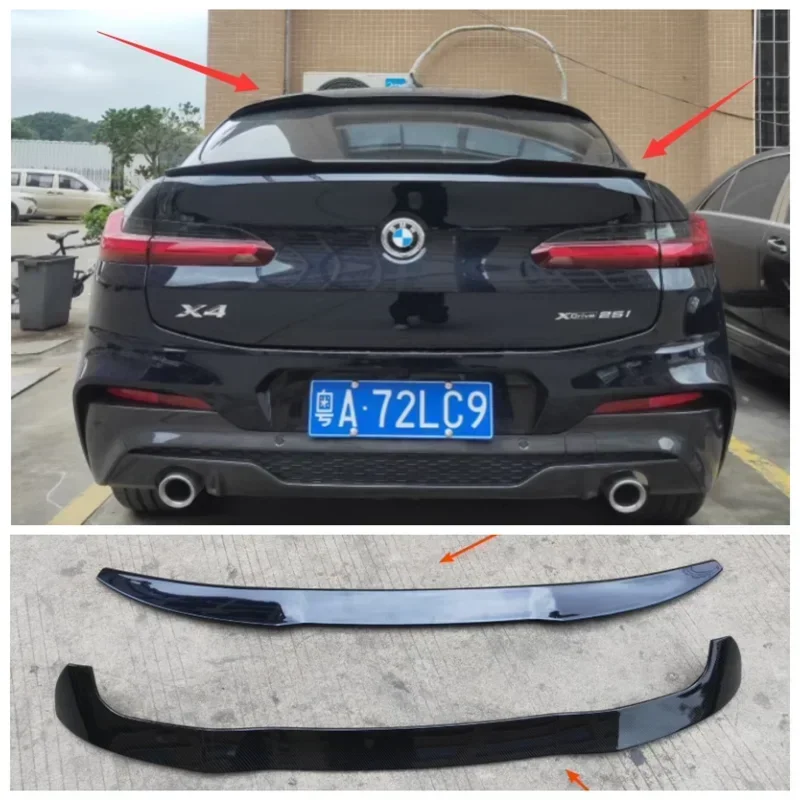 

For BMW X4 G02 X4M 2019-2024 High Quality ABS Bright Black Car Rear Trunk Lip Roof Spoiler Wing