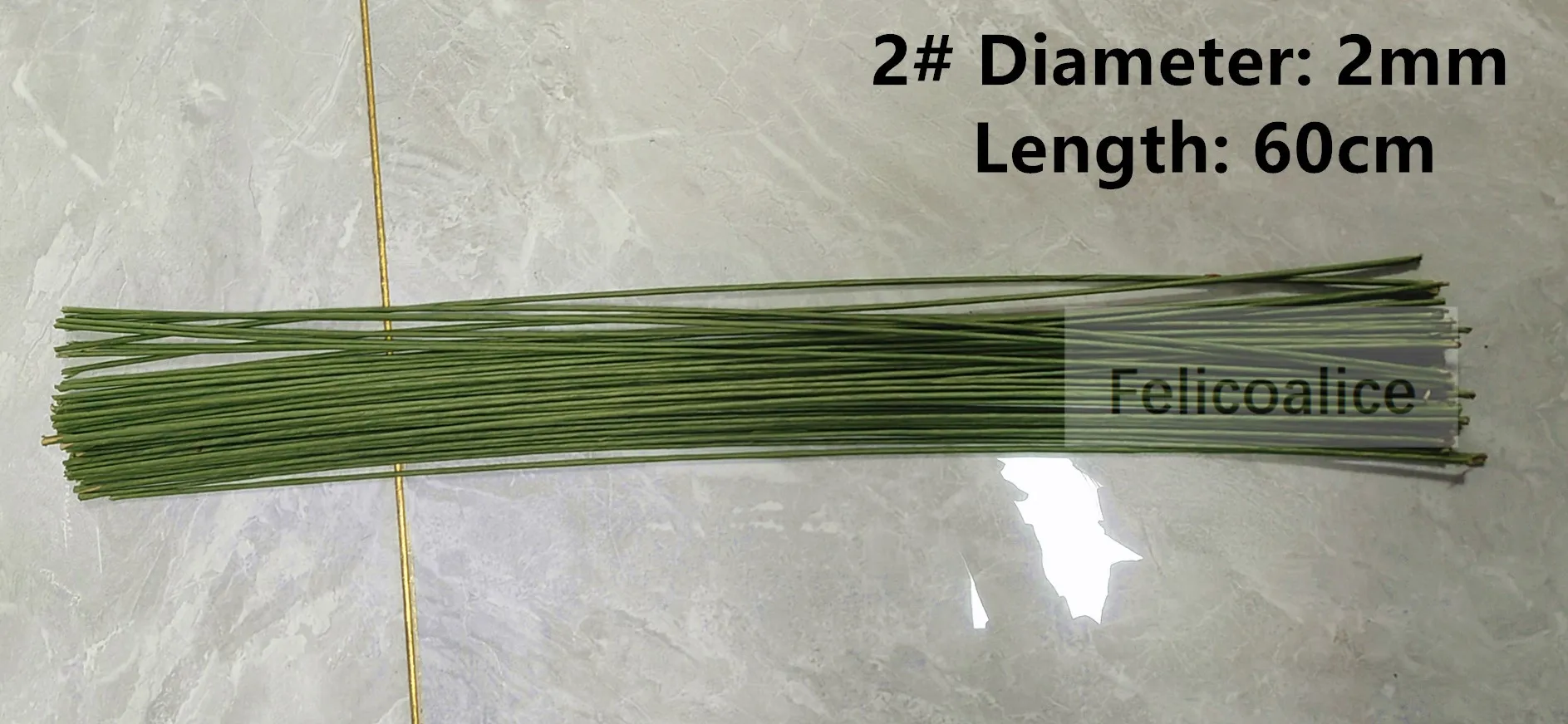 1mm 2/3/4/5mm 40/60cm Dunkelgrüner Draht Seidenblumen-Stiel DIY Handgefertigter Dekorativer Kranz Künstliche Blumenzweige Floristik-Bastelbedarf – Detail 5