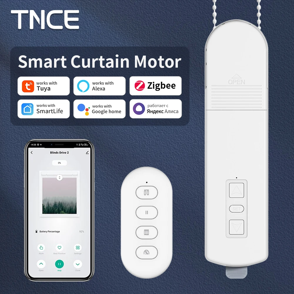 

Мотор для рулонных штор TNCE Tuya Zigbee, умный привод для автоматизации электрических штор и жалюзи, совместимый с Alexa и Google Home