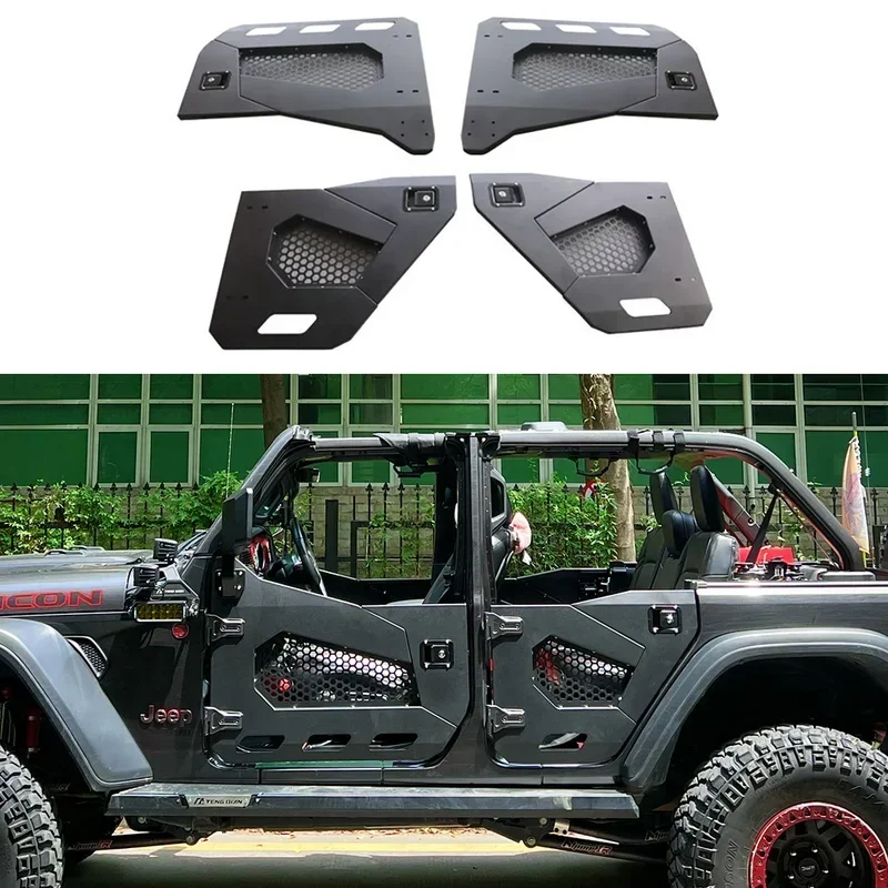 

New！ For Jeep Wrangler JL/JT Gladiator 4-door semi tube door with side mirror steel off-road 4X4 body modification accessori2019