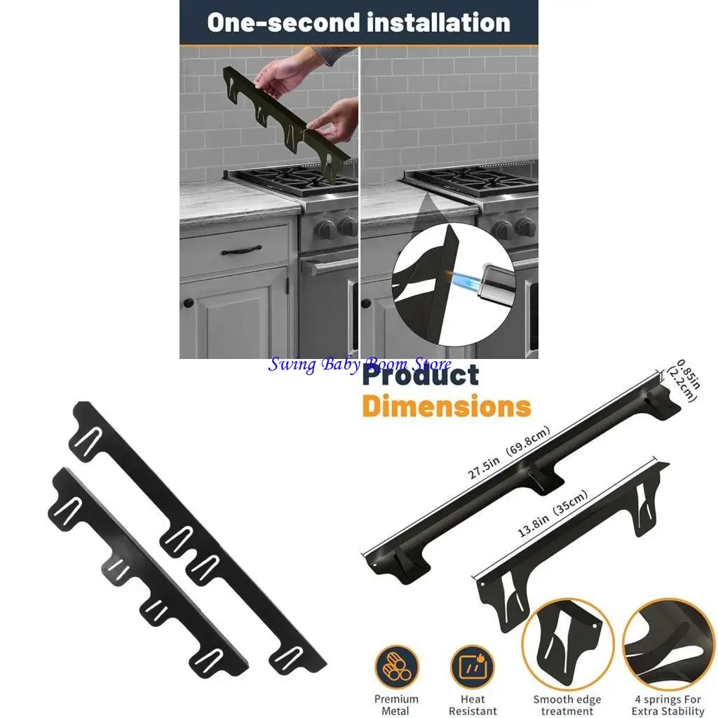 K1AD 4Pcs Stainless Steel Stove Gaps Guards Filler for Kitchen Oven Counter Side Gaps