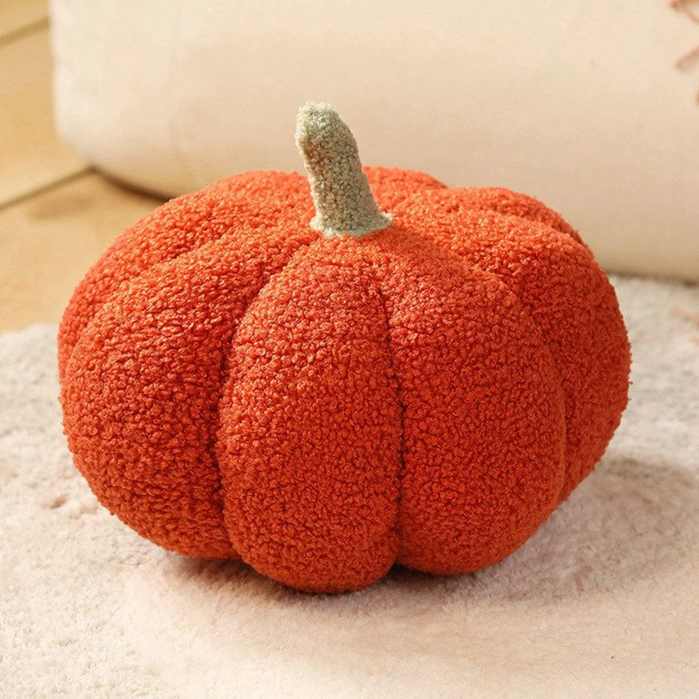 20CM Creative Home Pumpkin Plush Toy Living Room Sofa Decoration Throw Pillow Particles Plush Pumpkin Doll Halloween Dress Up