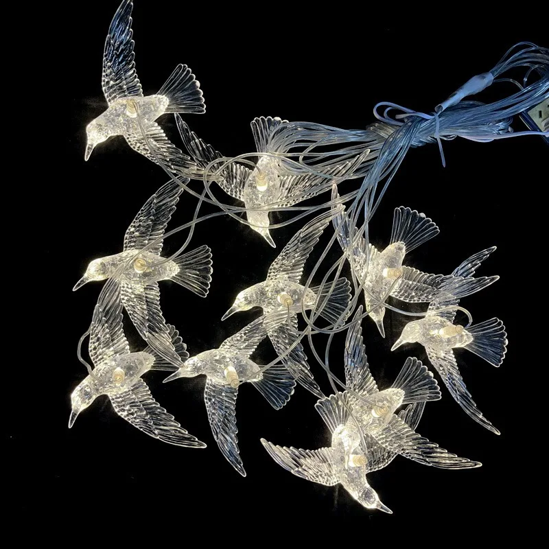 Bruiloft Props 10 Stuks Vogellicht Transparante Lichtgevende Kroonluchters Plastic Plafondverlichting Vakantie Licht Verjaardagsfeestje Decoratie