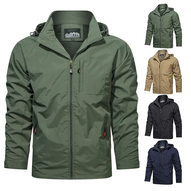 Veste de camping imperméable pour homme, pêche, randonnée, imperméable extérieur, coupe-vent, respirant, chasse, travail, vêtements pour homme, automne