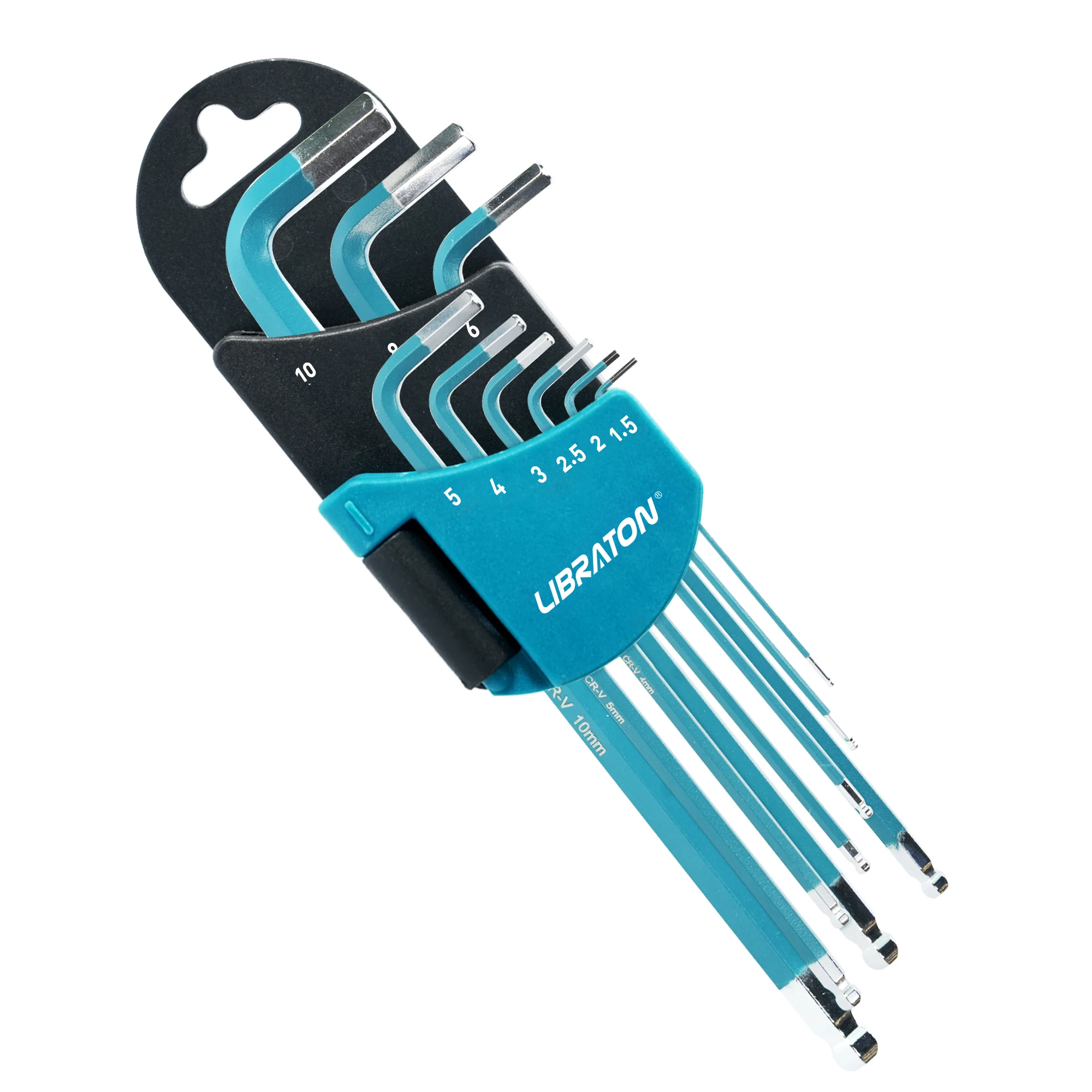 Libraton-hex Allen Wrench Grupo Braço Longo Hex Key Conjunto para Bicicleta Reparação de Motocicleta Household Faça Você Mesmo Ball End 1.5 mm 10 mm Metric Pcs