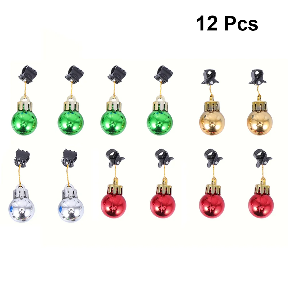 12 Pcs Christmas Decorations Beard Clip Balls Bright Light Pendant Ornament Man