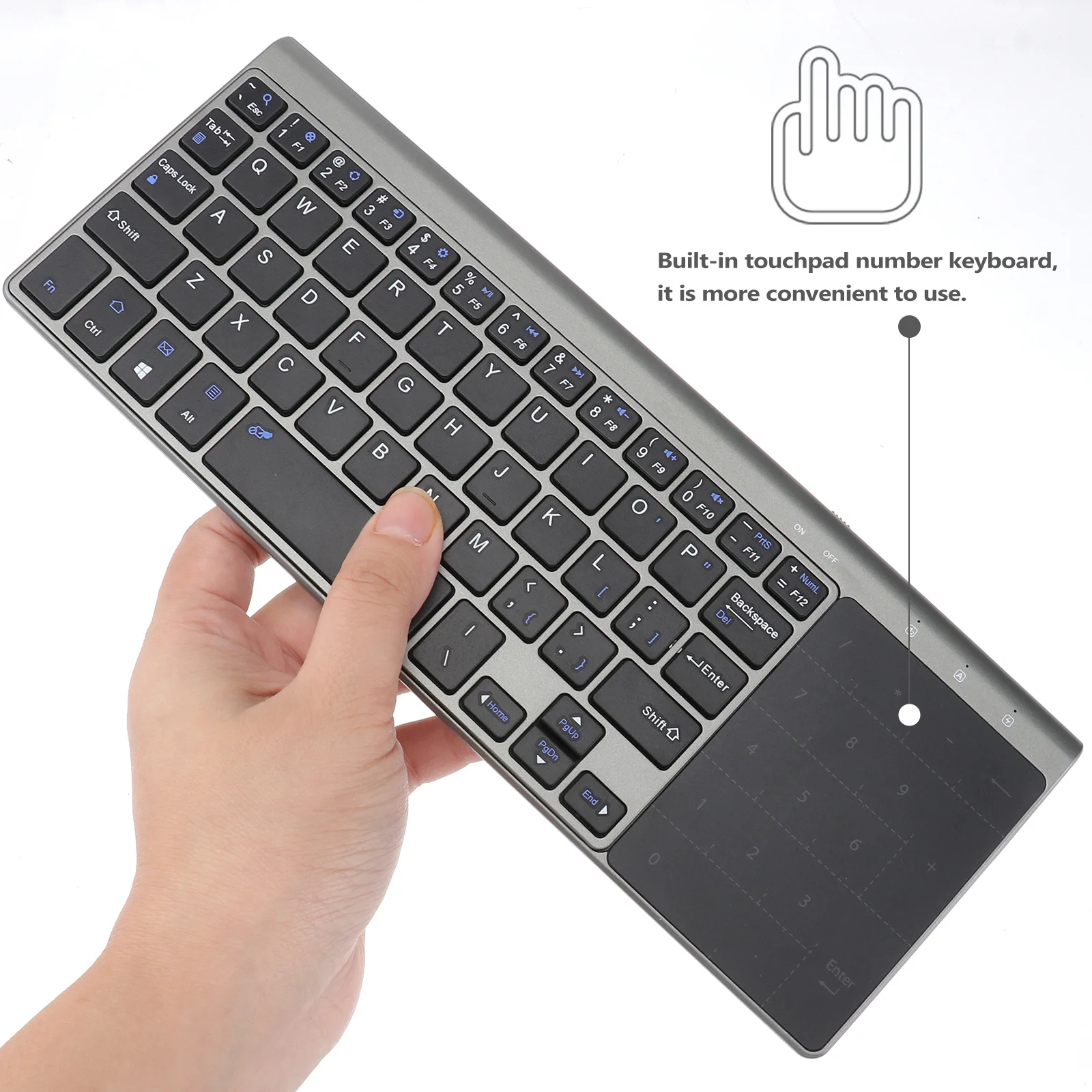 Teclado sem fio ultrafino elegante touchpad 2.4ghz durável material ABS de alta qualidade fácil de usar para viagens trabalho silencioso