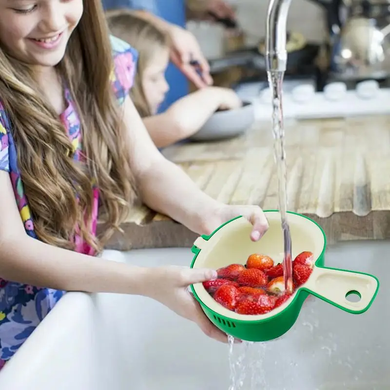 Draining Basket Kitchen Colander Sink Strainer Basket Double Layer Food Strainer Convenient 2 In 1 Sink Colander Strainer Basket