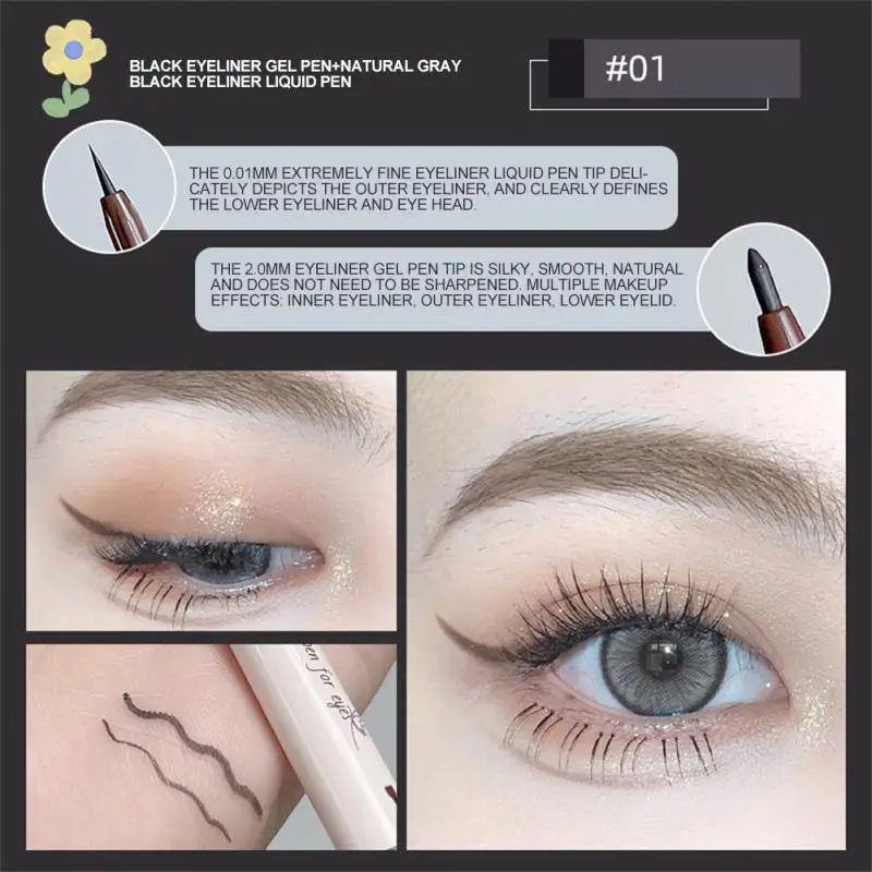 Liquid Eyeliner Pen 5 Color Double Head Eyeliner Lying Silkworm Pen Soft Smooth Eye Liner Eyes Makeup