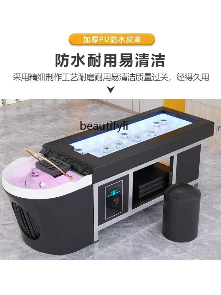 

PP Whole Body Moxibustion Thai Style Shampoo Chair Fumigation Beauty Salon Water Circulation Head Therapy Massage Integrated