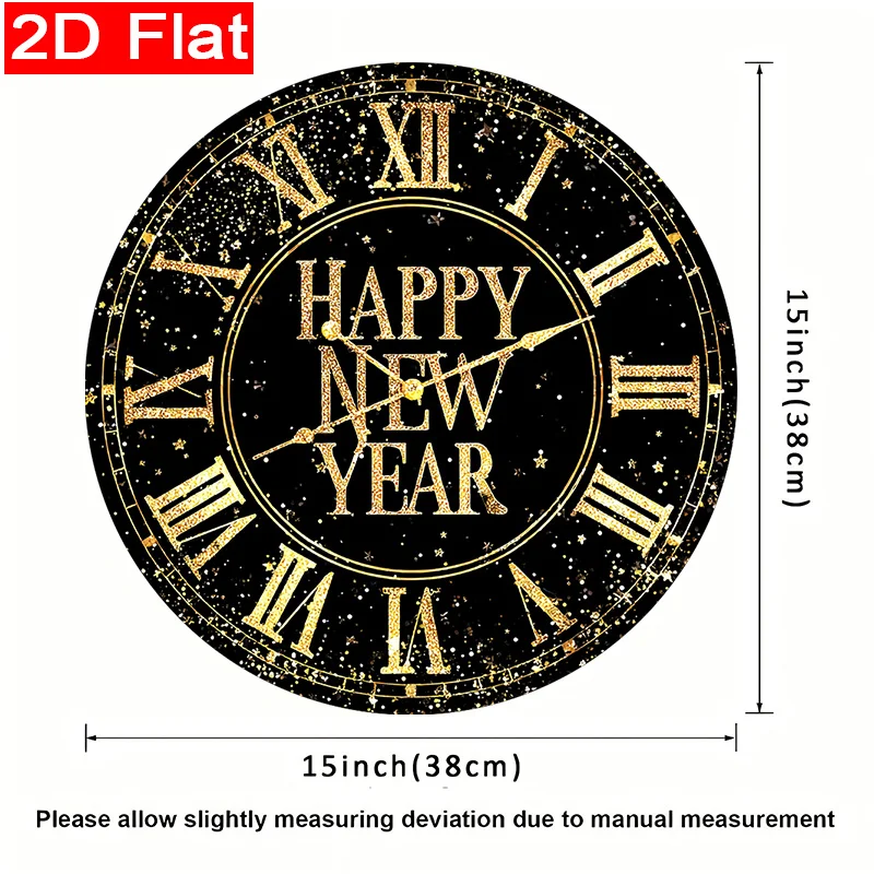 6/8 قطعة مجموعة المفارش السنة الجديدة ساعة العد التنازلي نمط البوليستر الجدول الحصير عطلة الطعام سنة جديدة سعيدة مهرجان الديكور