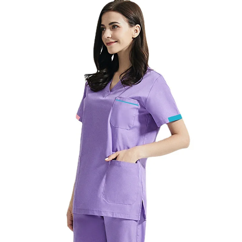 Homens e mulheres Short-Sleeved Farmácia Enfermeira Hospital Médico Workwear Cirurgia Dentária Uniformes médico scrubs Trabalho Terno de duas peças