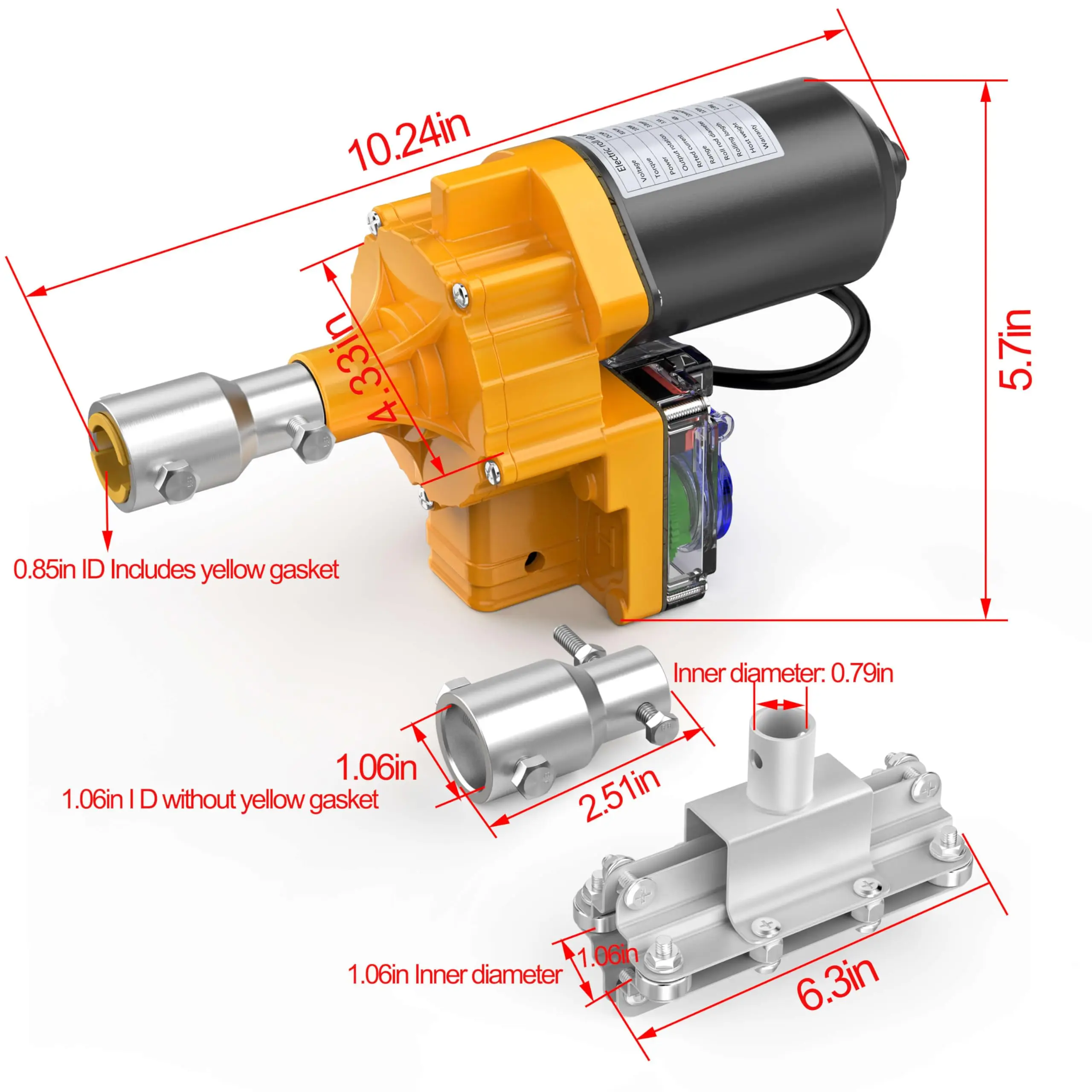 Greenhouse Automatic 24v 100w Reel Motor Motor Reel Controller Film