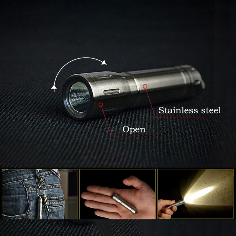 Titanium Mini Flashlight Rechargeable Small LED Portable Keychain Small Flashlight Portable EDC Gadget With Magnetic Force