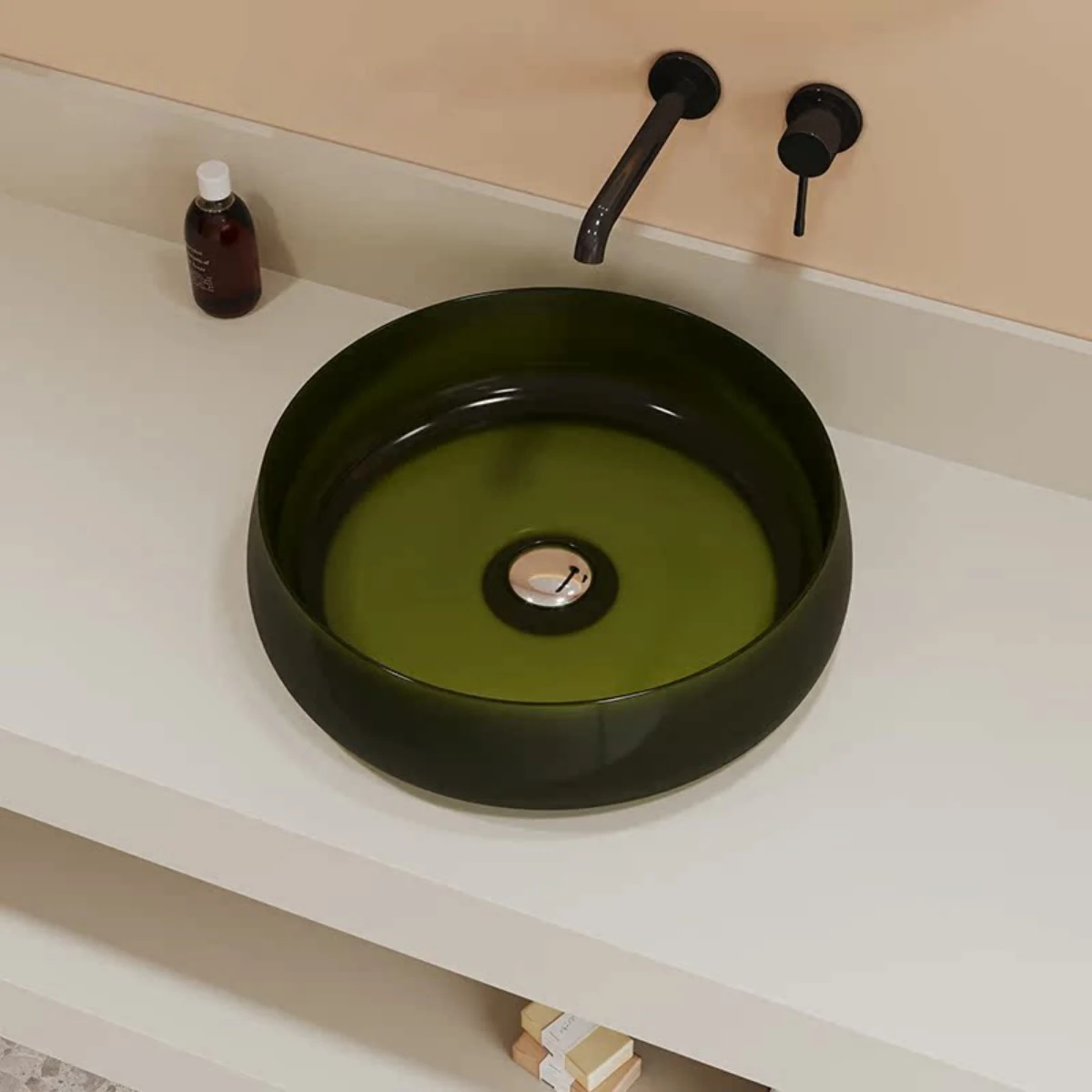 Transparent Hand Washing Sink Handmade Stone Basin Lavabo for Bathroom Artificial Stone Basin