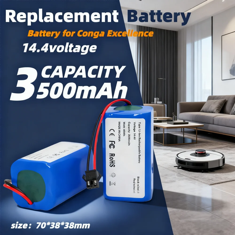 

Original 14.4V 3500mAh Li-ion Battery for Conga Excellence 950 990 1090 1790 1990 Deebot N79S N79 DN622 Eufy Robovac 11S 12 X500