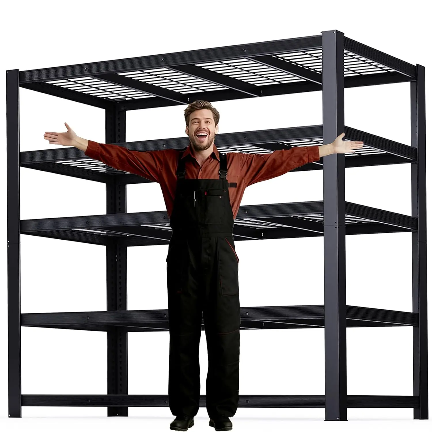 

62" W 3050LBS Storage Shelves Unit,5 Tier Heavy Duty Metal Shelving Unit and Storage Large Rack,72" H x62 W x24 D, Customized