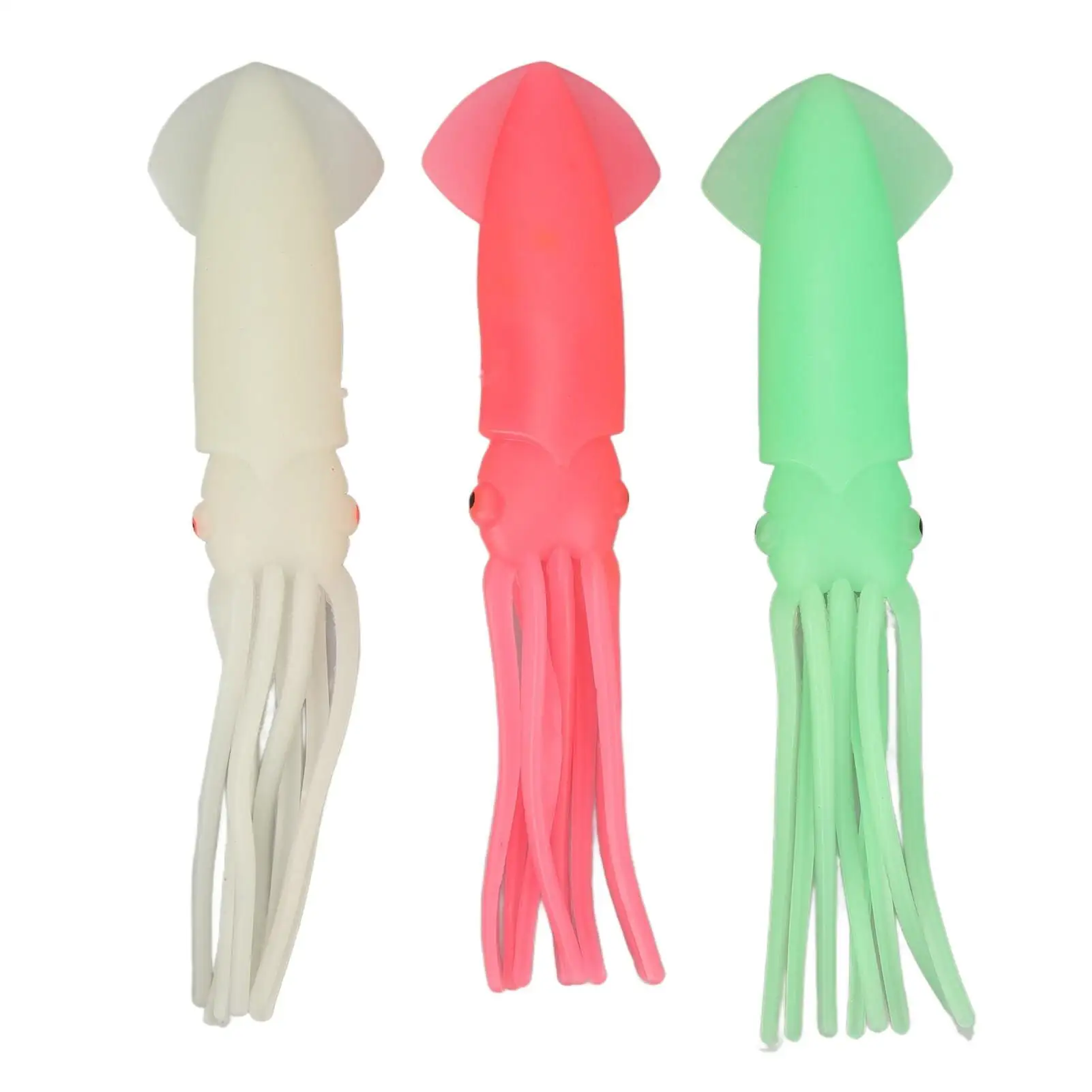 

High Simulation Squid Lure - Hollow Design, Flexible Rubber Octopus Fishing Baits for Night Use