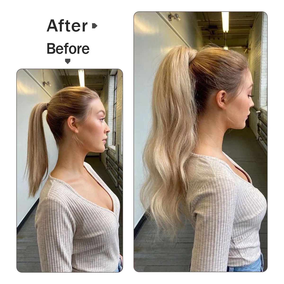 ポニーテール人毛ラップアラウンドスギナストレートブラジリアン100%レミー人毛ポニーテールエクステンション14-24インチ