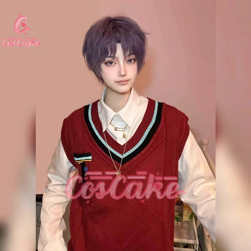 Rafayel Cosplay Love and Deepspace Men Fashion Vest Sweater Red Maple Season Uniform Halloween Costumes Rafayel Role Play Suit