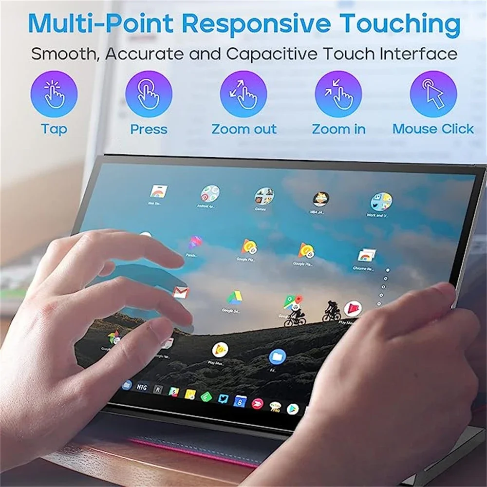 Imagem -03 - Portátil Raspberry pi Monitor Touch Screen Hdmi Ips Hdmi Zero b b Mais Win11 10 10.1 1024x600