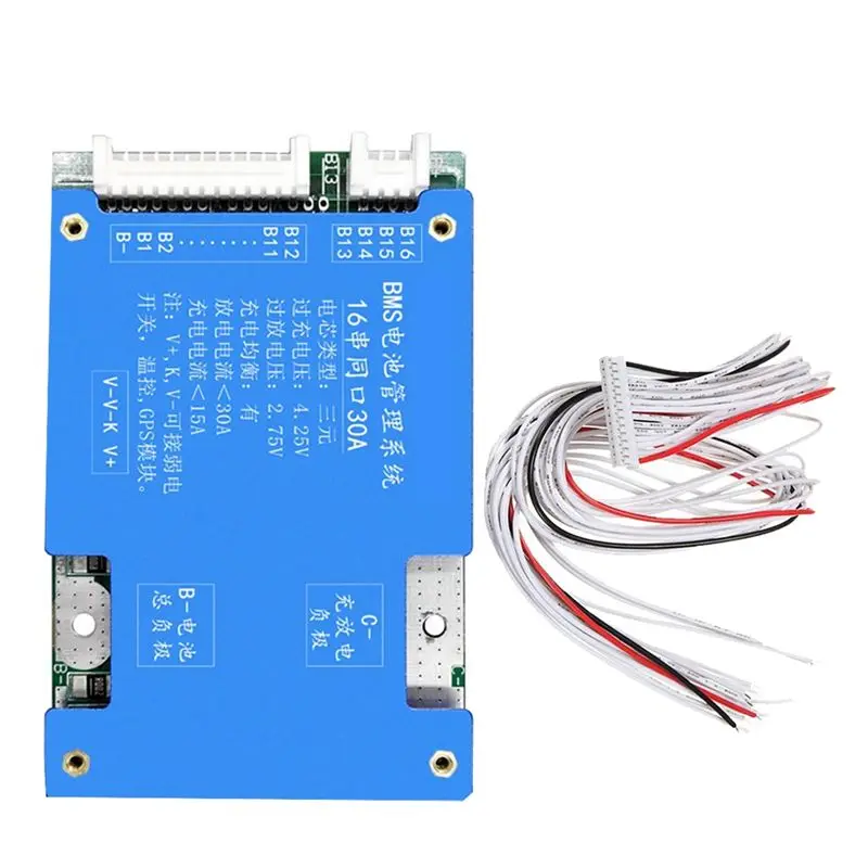 A64I 16S 60V 30A Protection Board Ternary Lithium Battery Protection Board with Balance for E-Bike Electric Motorcycle