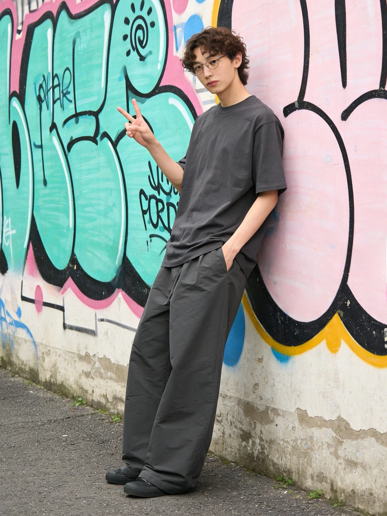 

Men's Outdoor Casual Sports Loose Wide Leg Trendy Brand Workwear Pants Qui Dry Pure Color Spring Summer New Arrival