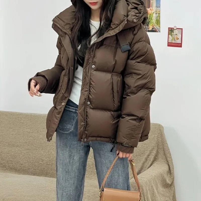 

2025 Fashion New Autumn and Winter Bread Short Korean Version with Velvet Padded Warm Hooded Coat