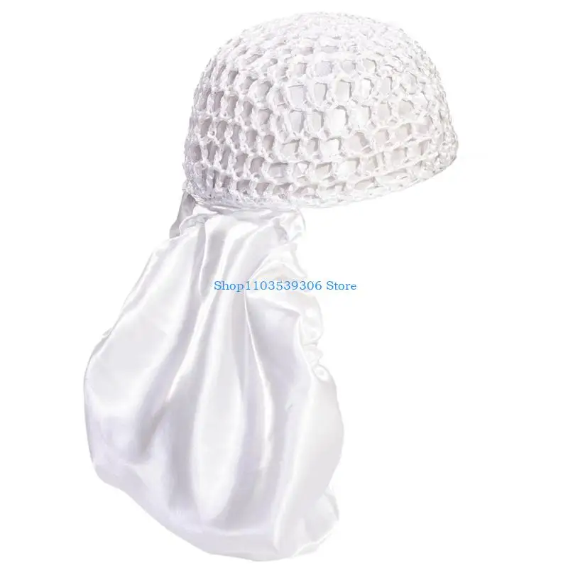 400A 2in1 Reversible Wrap Hat Silk Bonnet With Breathable Mesh/Satined Design For Women Sleeping Long Curly Braided Hair Wrap