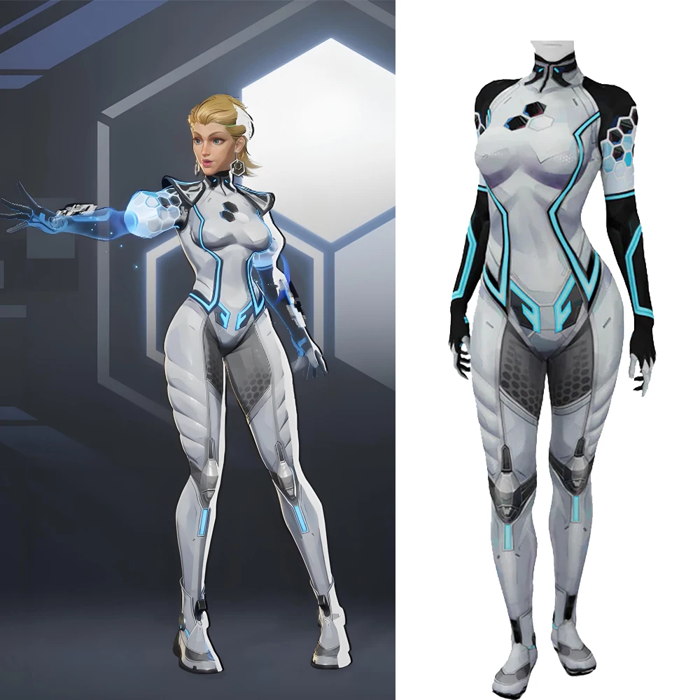 

Marvel Rivals Cosplay Future Foundation Invisible Woman 3D Frinted Spandex Zentai Suits Outfits Halloween Costume for Adult Kids