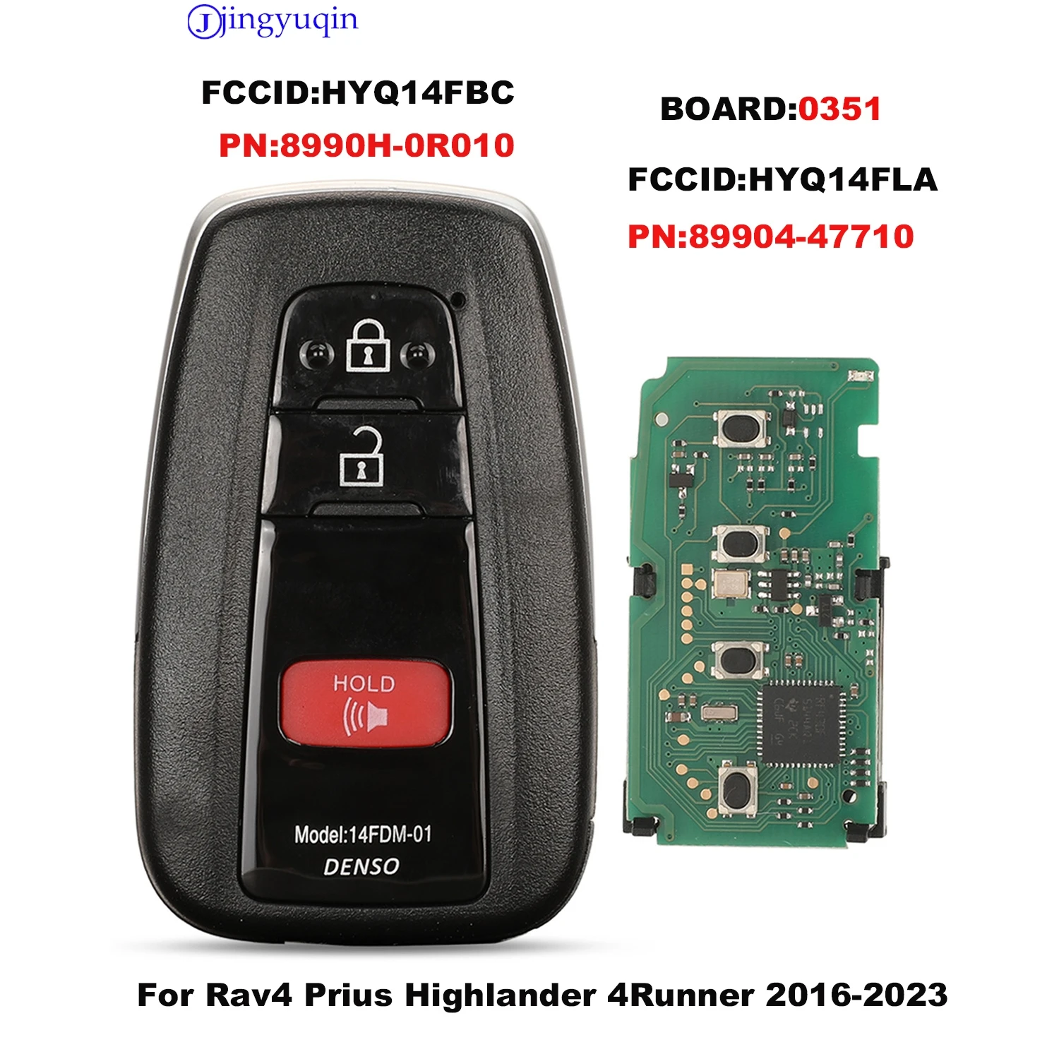 jingyuqin Remote Car Key For Toyota Camry Trunk Avalon RAV4 Prius 4Runner Hybrid Highlander HATCH 312/314MHZ Control