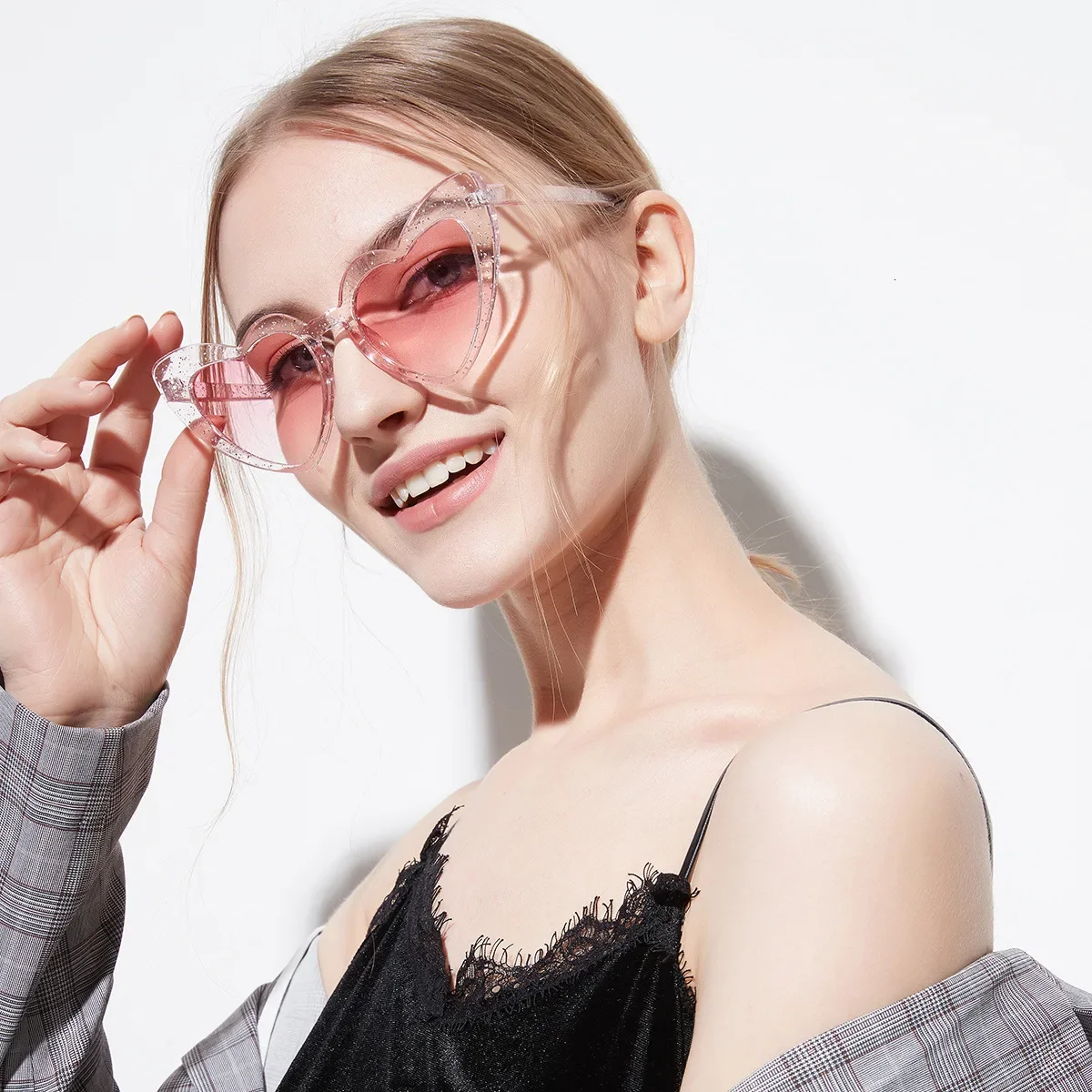

Brand Design Love Heart Sunglasses for Women Cute Sexy Retro Cat Eye Sun Glasses Vintage Shades Red Flash Pink Eyewear Feminino