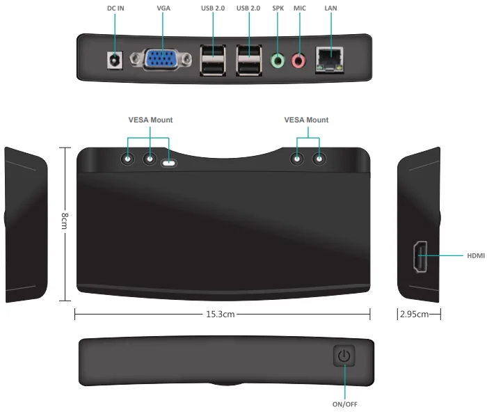 Linux ramię RDP 7.1 zdalny pulpit minikomputer komputer PC cienki klient FL120N