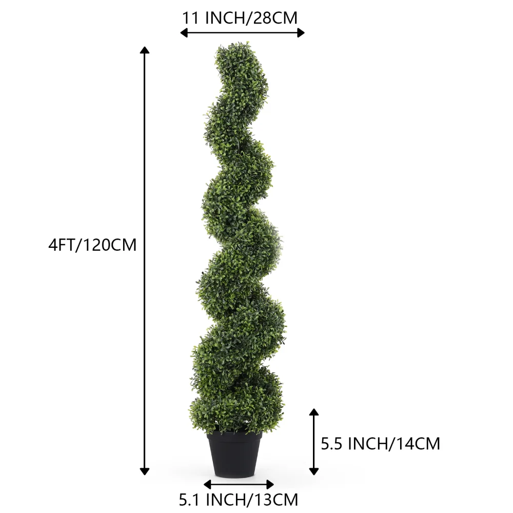 Topiary Tree Faked Potted plants Wholesale Garden Decorative Artificial  Spiral Tree Artificial Bonsai 2pcs/set