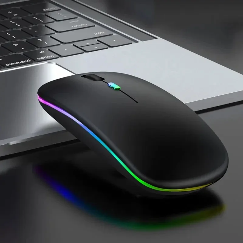 Wireless Mouse Gaming Mouse Backlight USB Compatible RGB Rechargeable Mice Silent Backlit Ergonomic Gaming Mouse for Laptop PC