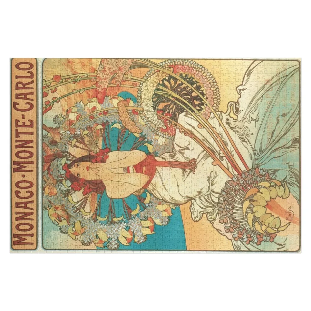 Monaco - Monte Carlo - Alphonse Mucha Jigsaw Puzzle Personalized Toys Custom Name Child Toy Personalized Kids Gifts Puzzle