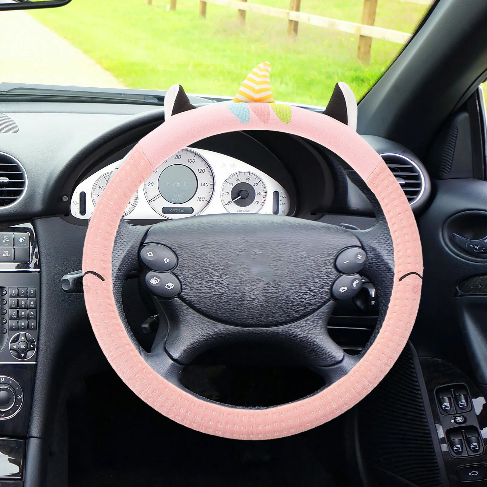 

Steering Wheel Cover Car Accessories Cute Cartoon Grip Wrap Decorations Anime Auto Elastic Protector