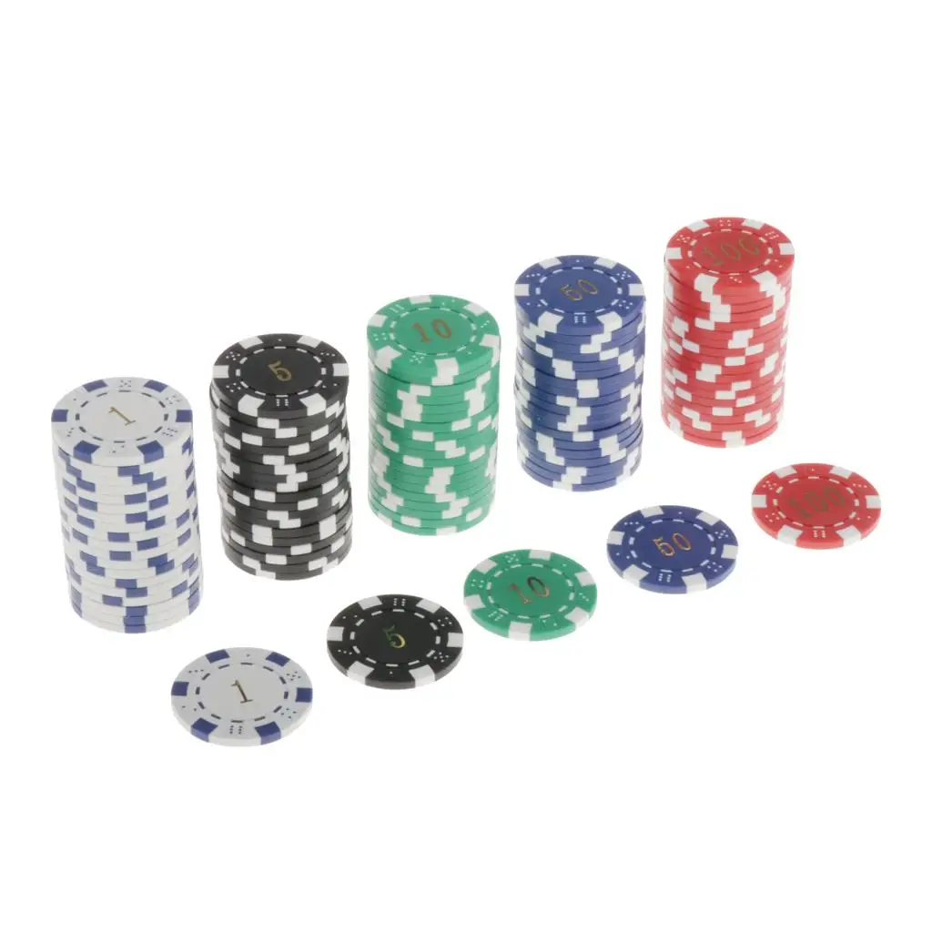 Paket 100 Chip Set Chip Poker Bergaris 11.5g Token Permainan Kasino 4cm