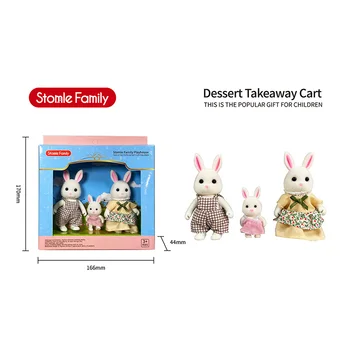 Simulation Forest Rabbit Family DIY Playset Mini Rabbit Bear Figure Toy Dolls Kids Gifts