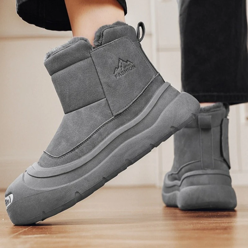 

Winter New Men's High-top Snow Boots Korean-style Fashionable Outdoor Plush Thickened Ankle Boots Warm Cotton Shoes Ankle Boots