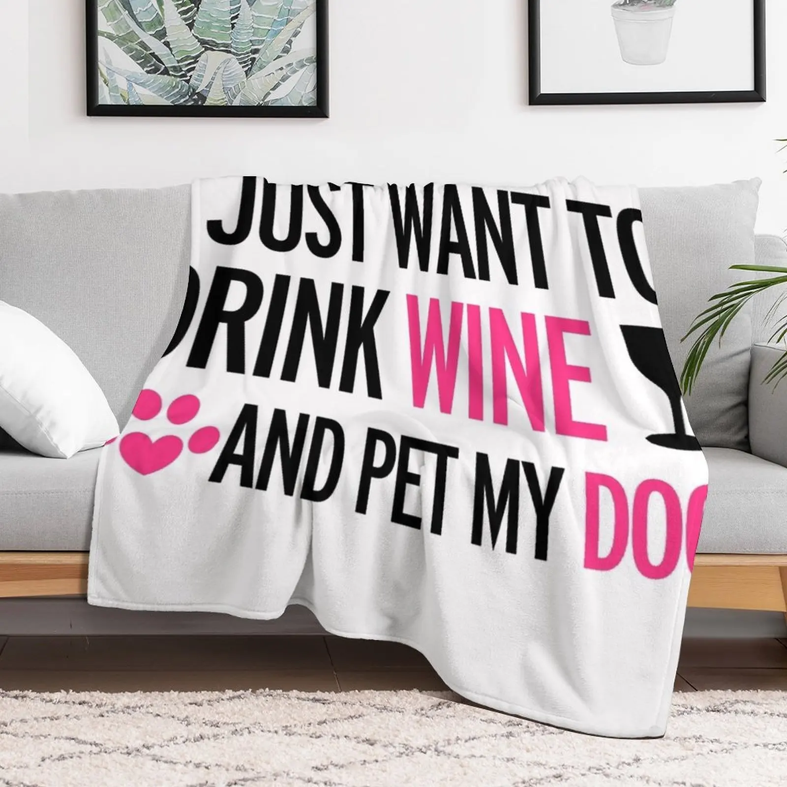 drink, wine, pet, dog Throw Blanket Single Beautifuls decorative blankets and throws Blankets