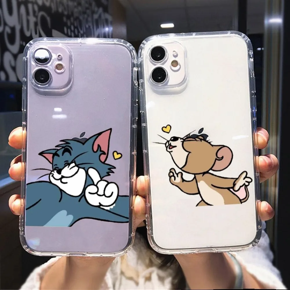 toms cat jerries Phone Case transparent for iphone 15 14 11 13 12 Pro Max Xr X mini 7 8 PLUS coque cover