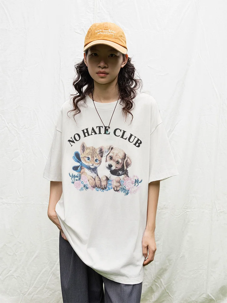 

Oversized T-Shirt Graphic Cat Vintage Y2k Streetwear Cotton Harajuku Korean Fashion Aesthetic Short Sleeve Tee Tops Men Clothing