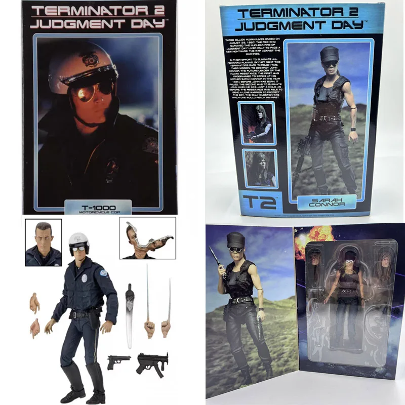 NECA ターミネーター 2 T1000 オートバイ警官サラ・コナー 7 インチアクションフィギュアコレクタブルおもちゃモデルデスクトップ装飾誕生日ギフト