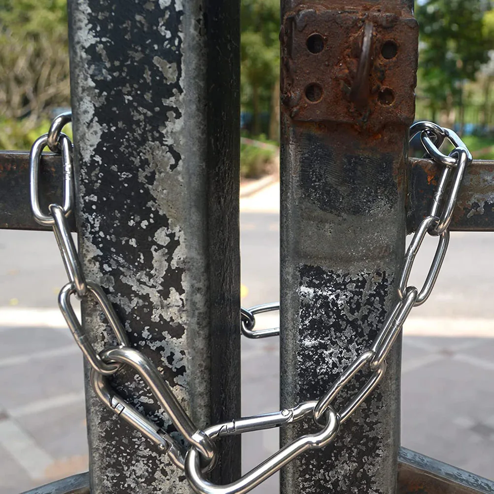 

Stainless Steel Barn Door Chain Lock Durable Reusable Wear-Resistant Multi-Function Lock For Garage Garden Cabinet