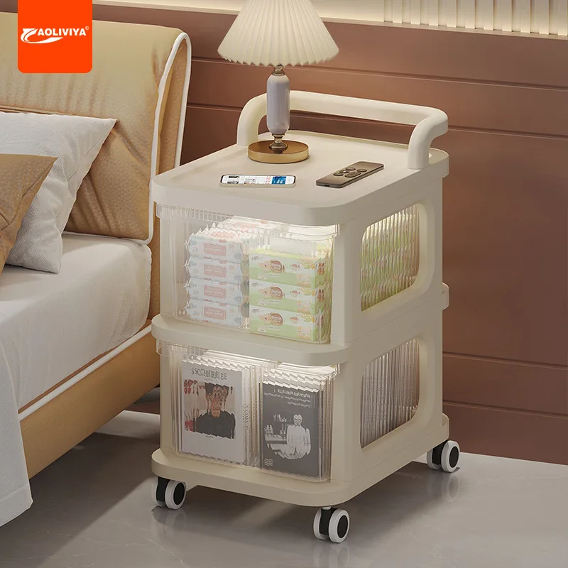 

Aoliviya Trolley Rack Kitchen Floor Bedroom Multi-Layer Baby Snacks Mobile Bathroom Bathroom Storage Rack