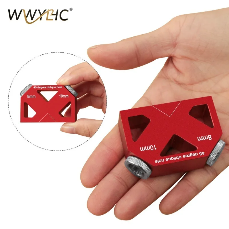 Suitable for 45 ° Oblique Hole Drilling Woodworking Blind Straight Hole Puncher, Wood Panel Splicing Round Tenon Center Drilling