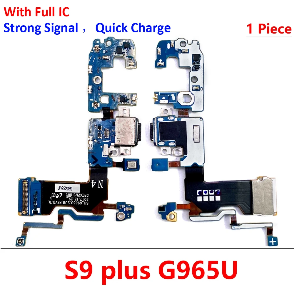 Placa de porta de carregamento USB, conector do cabo flexível, peças do microfone para samsung s9 plus g960f g960u g965f g965u, novo, 5pcs