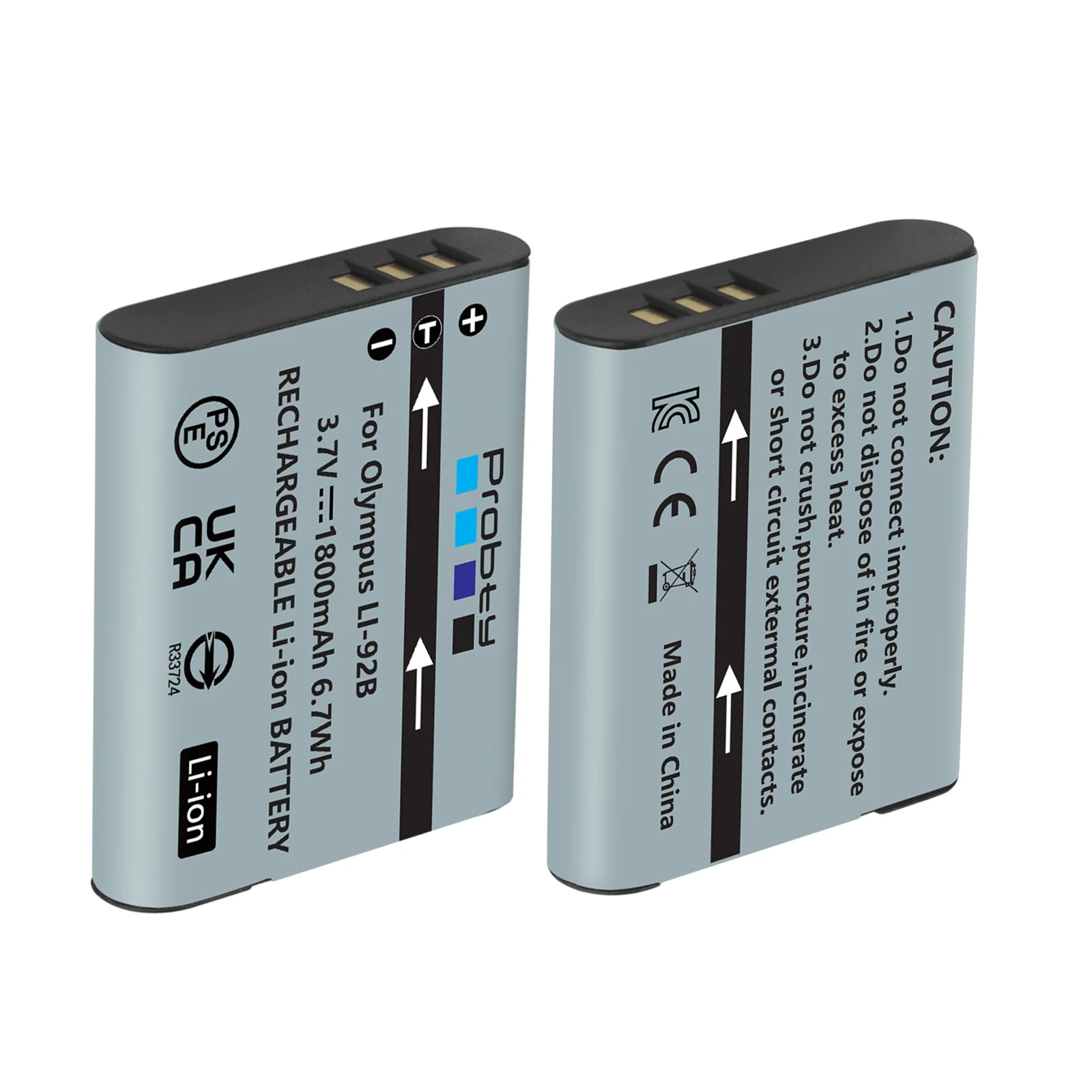 1800mAh LI-92B LI-90B Batteries for Olympus Tough TG-6, TG-5, TG-Tracker, Tough SH-1, SH-2, SP100 IHS, Tough TG-1 iHS