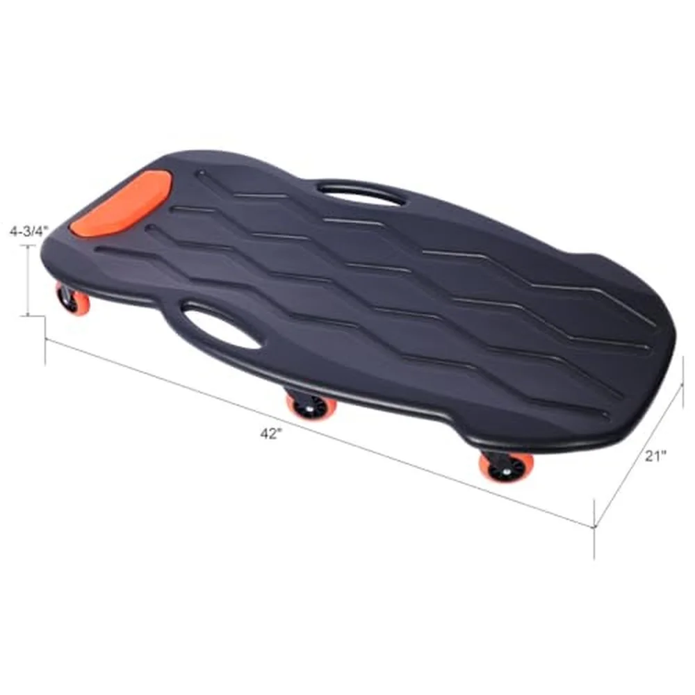 42 Inch Mechanic Creeper Low Profile Rolling Under Car Creeper for Automotive Garage Repair with Padded Headrest Dual